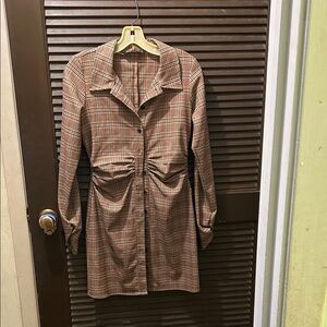 Zara Checkered Orange and Black Top